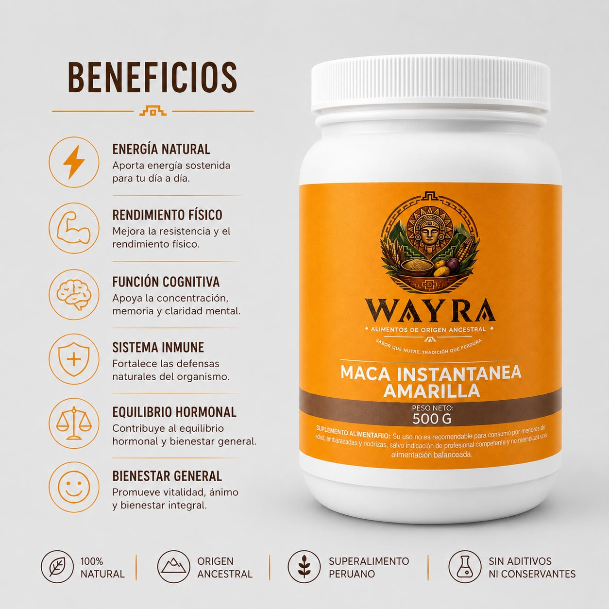 Maca instantanea amarilla