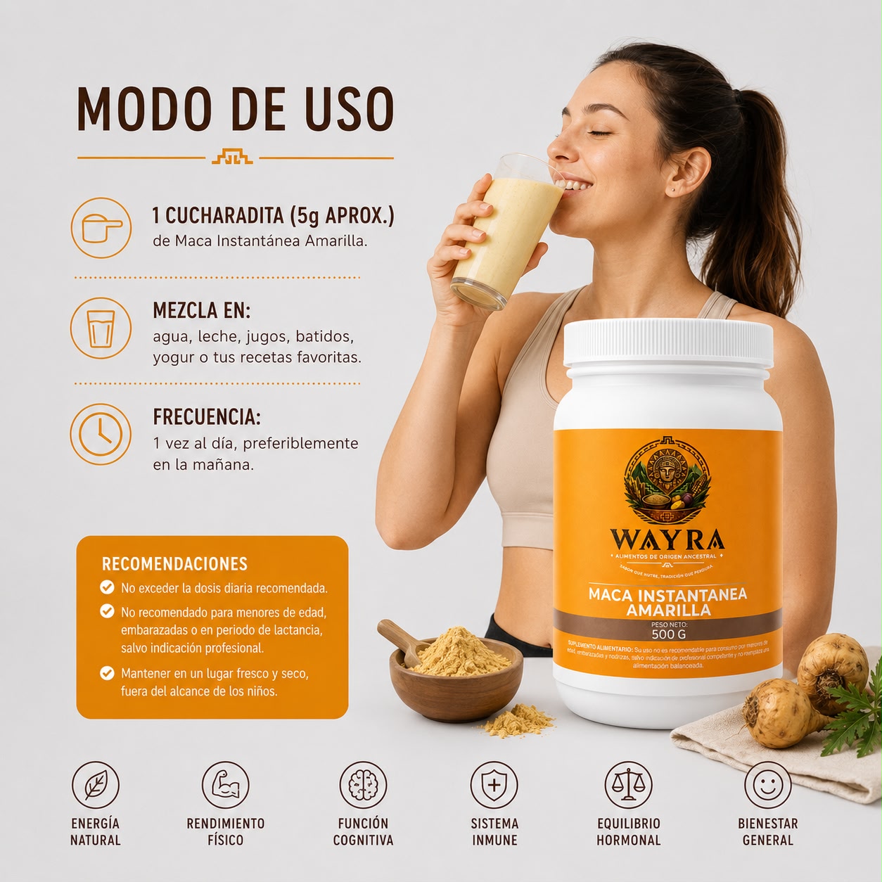 Maca instantanea amarilla