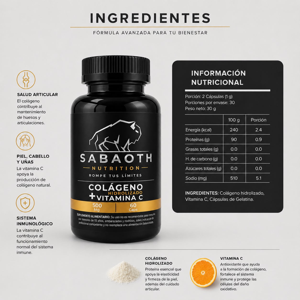 Colágeno hidrolizado + Vitamina C
